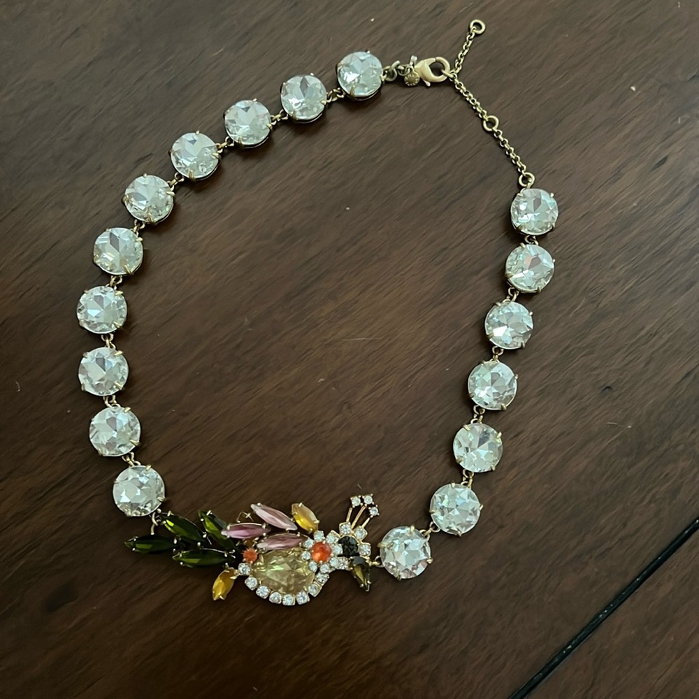 Ann Taylor Rhinestone Necklace with Bird Focal Point